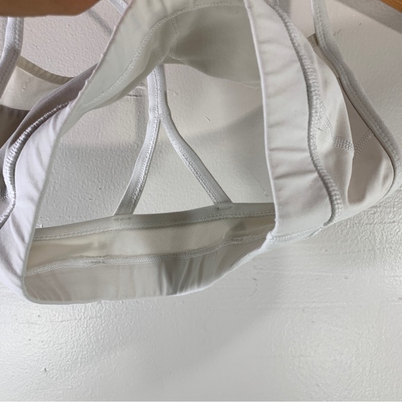 Lululemon white sports bra power Y tank top mesh yoga gym workout XS sz4 - Picture 6 of 7